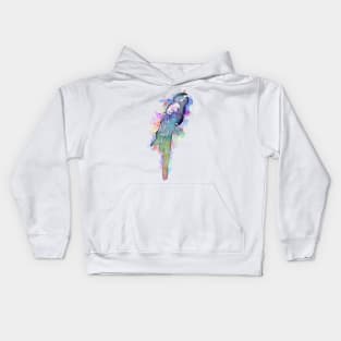 parrot watercolor Kids Hoodie